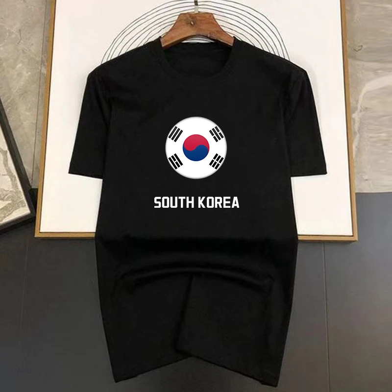 Magliette da uomo in 100% cotone I Love Korea Stampate Street Retro Manica corta Hip Hop Tops Maglietta oversize Uomo Larga_voghion.com