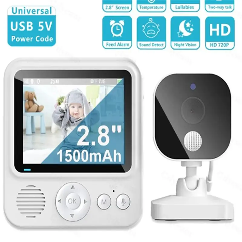 TFORU-2.8Inch LCD Video Baby Monitor 2.4G Wireless Security Baby Camera 2-Way Talk Night Vision Temperature Baby Cry Alarm S1f71fe34d7324ba6803b45c23754c2793