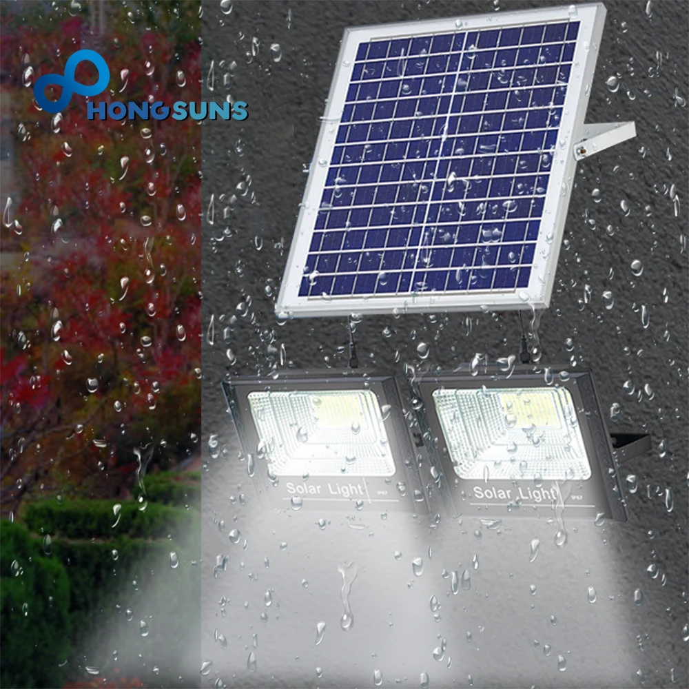 2Head Outdoor Super Bright Solar Street Lamp Solar Outdoor Spotlight Aluminum Waterproof  Flood Wall Light with Remote