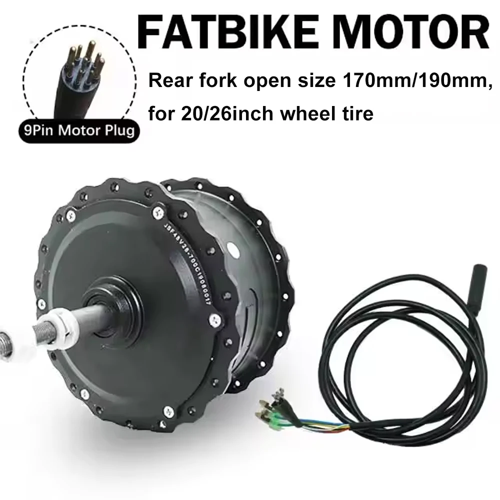 48V 1000W 팻 타이어 전기 자전거 변환 키트 20x4.0/26x4.0 리어 허브 모터 휠 전기 자전거 키트 브러시리스 기어 모터 배터리 미포함