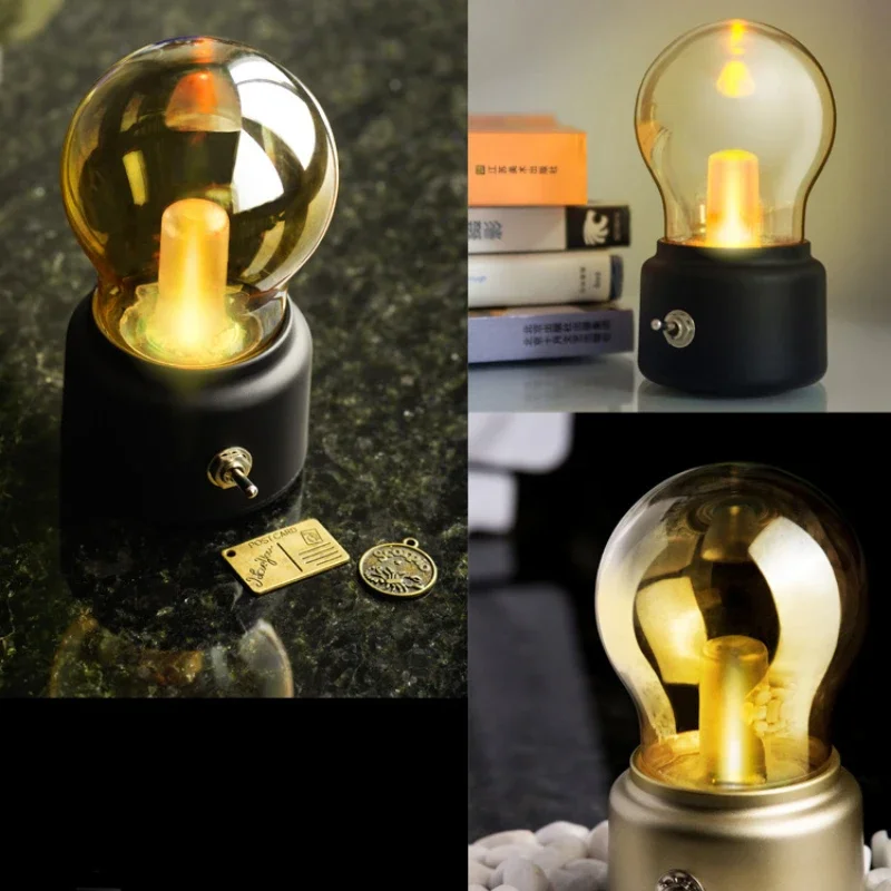 

Modern Minimalist Aluminum Table Lamp Retro Bedroom Charge Table Light Personality Hotel Cafe Decor Lamp Industrial Decor Lamp