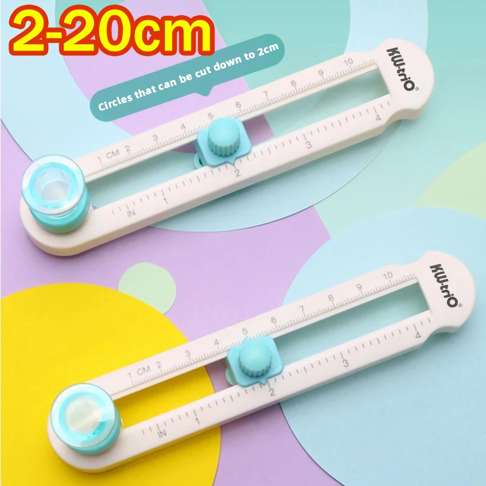 Paper Cutter 2-20cm Circle Cutter Circular Paper Cutter Trimmer Rotary Craft Cutting Tools DIY Round Cards Knife Home Study Offices