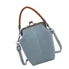 Q1QA Denims Crossbody Bag for Women Trendy Shoulder Bag Kiss Lock Stylish Daily Handbag Top Handle Bag Dating Bag