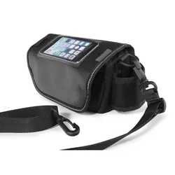 Waterproof Motorcycle Handlebar Phone and Navigation Storage Bag (Black)