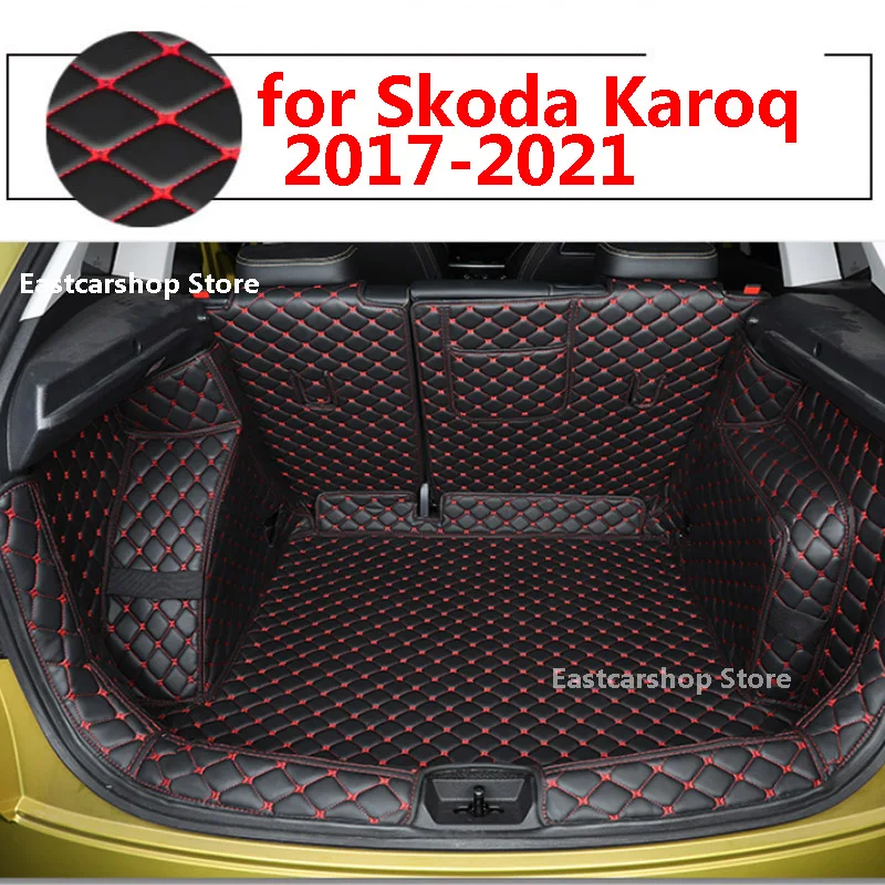 

For Skoda Karoq 2021 2020 2019 2018 2017 Car All Surrounded Rear Trunk Mat Cargo Boot Liner Tray Rear Boot Luggage Cover