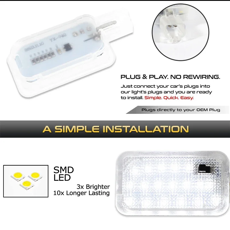 iJDM Xenon White Full LED Trunk Cargo Area Light Assembly