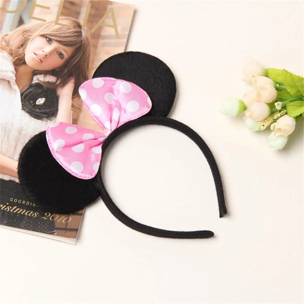 Favors Bows Knot Hair Hairbands Baby Girls Ears Headbands Lovely Pink Mom Party Ears Lovely Boys Mickey Minnie Black Accessories