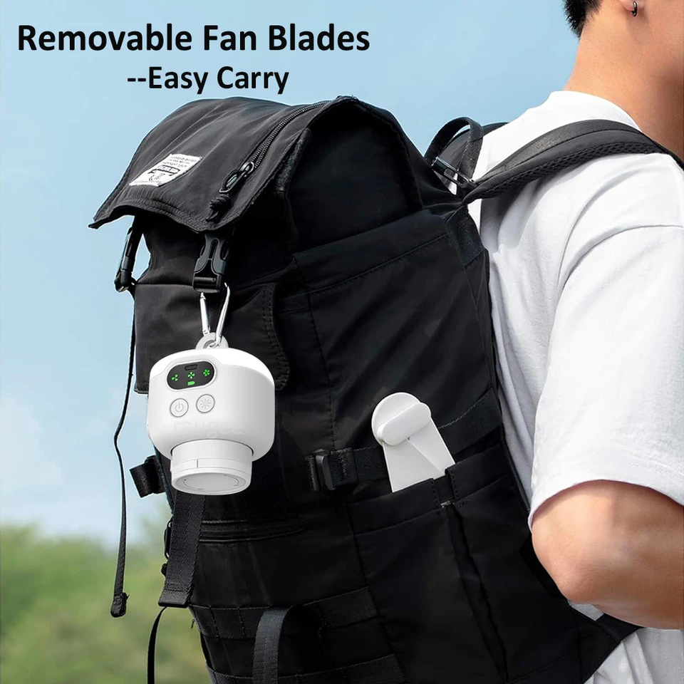 Portable Camping Tent Ceiling Canopy 8000mah Rechargeable Wireless Fan Air Circulators With Remote Control Light_voghion.com