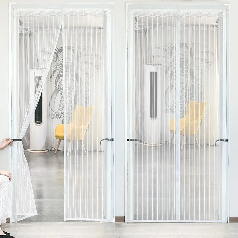 Summer Solid Door Curtains Keep Mosquito Bugs Out Automatic