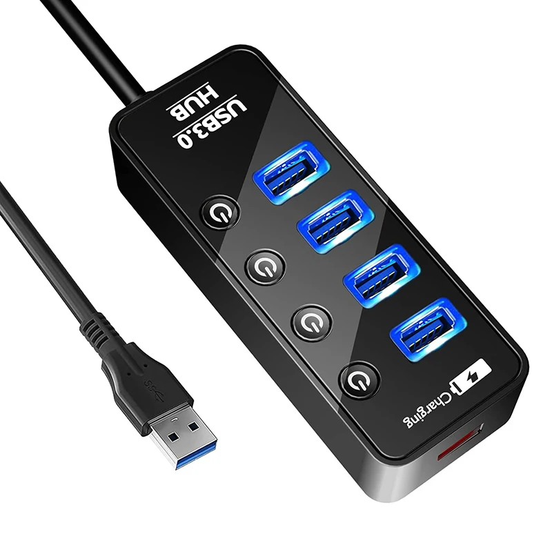 Hub Usb 3.0 Caricabatterie Per Smartphone A 4 Porte Ad Alta Velocità Multi Splitter Per Ipad Macbook Pro Computer Pc Notebook Accessori Desktop