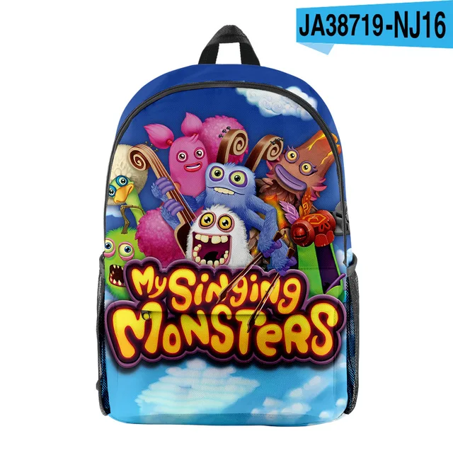 My Singing Monsters Monster Concert Fashion Bag Primary School Cartoon game Backpack Birthday Gift for Girls Kids Boys