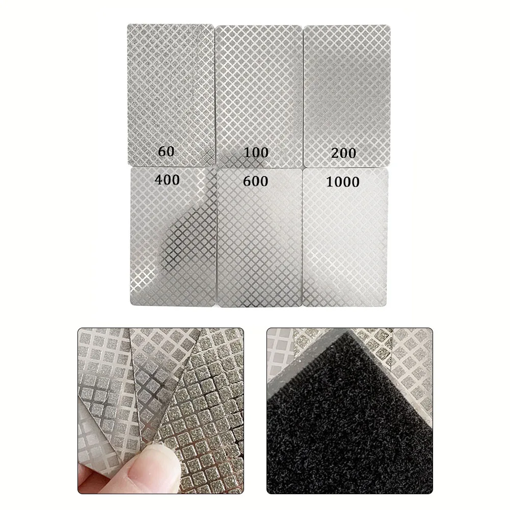 Sharpening Stone Sheet Nickel Plated Diamond Sharpener Grinding Sharpening Stone Sheet Hook Loop Backing Sharpen Kitchen Tool 1pc