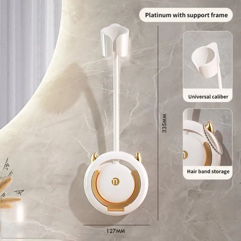 Punch-free Hair Dryer Holder Plastic Universal Hands Free Hair Dryer Holder Self-adhesive Lazy Wall Mounted Bracket