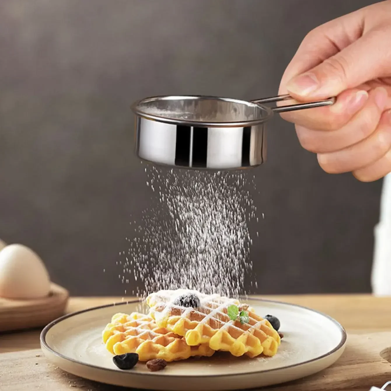 Fine Mesh Sieve Strainer Stainless Steel Hand-held Flour Sifter Sugar Cocoa Matcha Powder Kitchen Baking Strainers