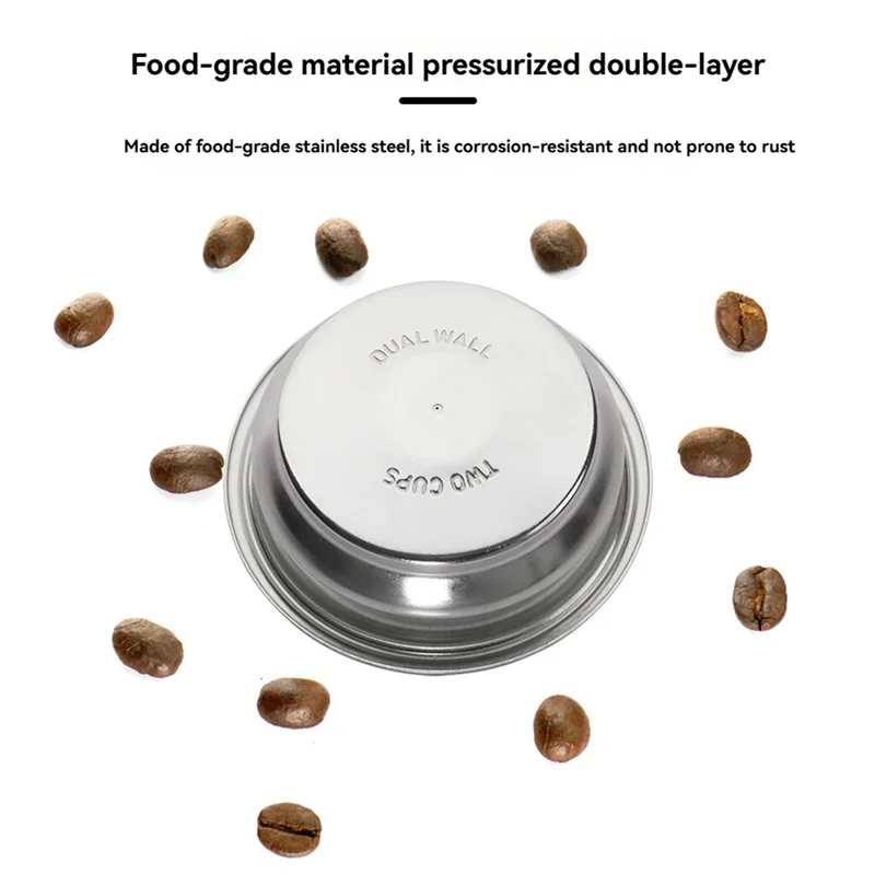 A52Q-Stainless Steel 58Mm Dual Wall Filter Basket Coffee Machine Portable Reusable Double Wall Strainer Coffee Filters