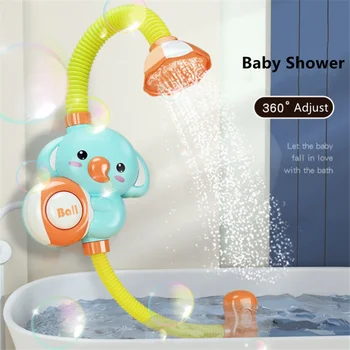 Kids Baby Bath Spray Water Faucet Outside Bathtub Electric Elephant Shower Toys Sprinkler Strong Suction Cup juguetes baño bebe 3
