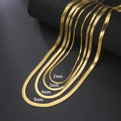 Skyrim Stainless Steel Snake Chain Necklace for Women Men Gold Color Herringbone Choker Neck Chains 2024 Trend Jewelry Gift Hot