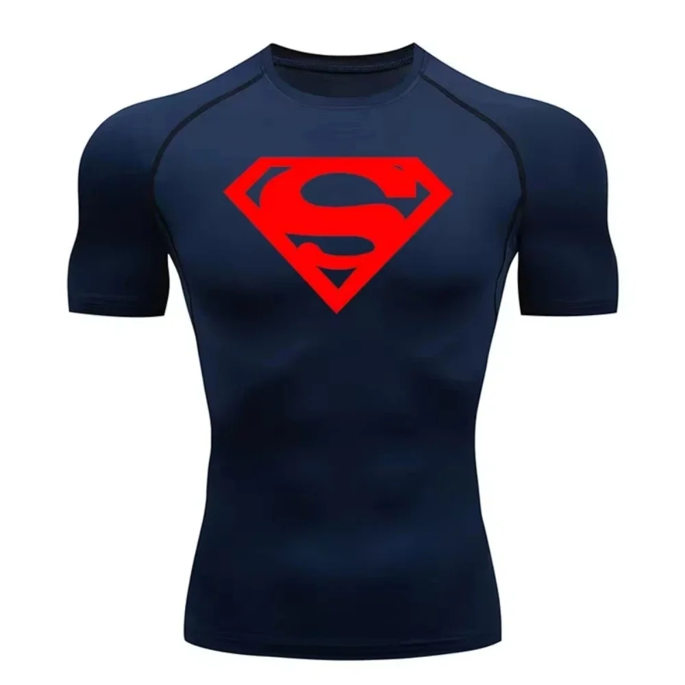 Maglietta Sportiva a Compressione da Uomo, T-Shirt a Maniche Corte ad Asciugatura Rapida, Top Estivo per Fitness, T-shirt da Bodybuilder per Corsa - immagine 6