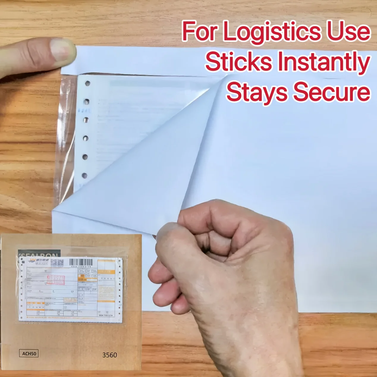 50/100pcs Strong Adhesive A6 & A5 Plastic Document Holders - Transparent, Waterproof & Dustproof Shipping Envelopes