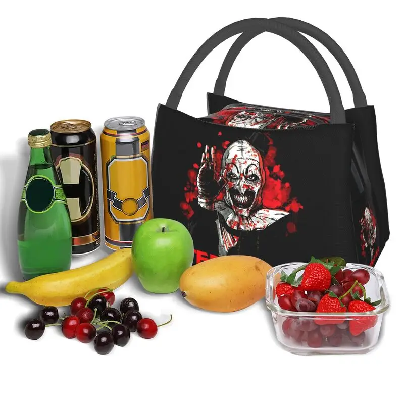Terrifier Insulated Lunch Bag for School Office Halloween Horror Movie Clown Resuable Thermal Cooler Lunch Box Women