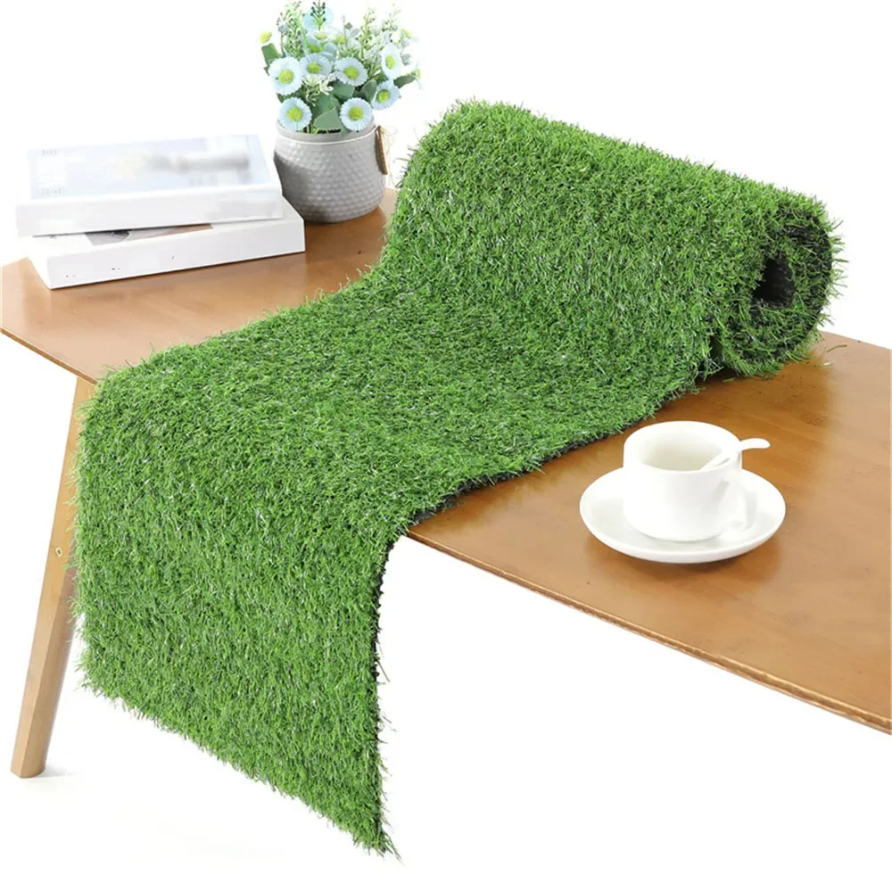 Artificial grassland table runner simulation moss lawn hawaii party