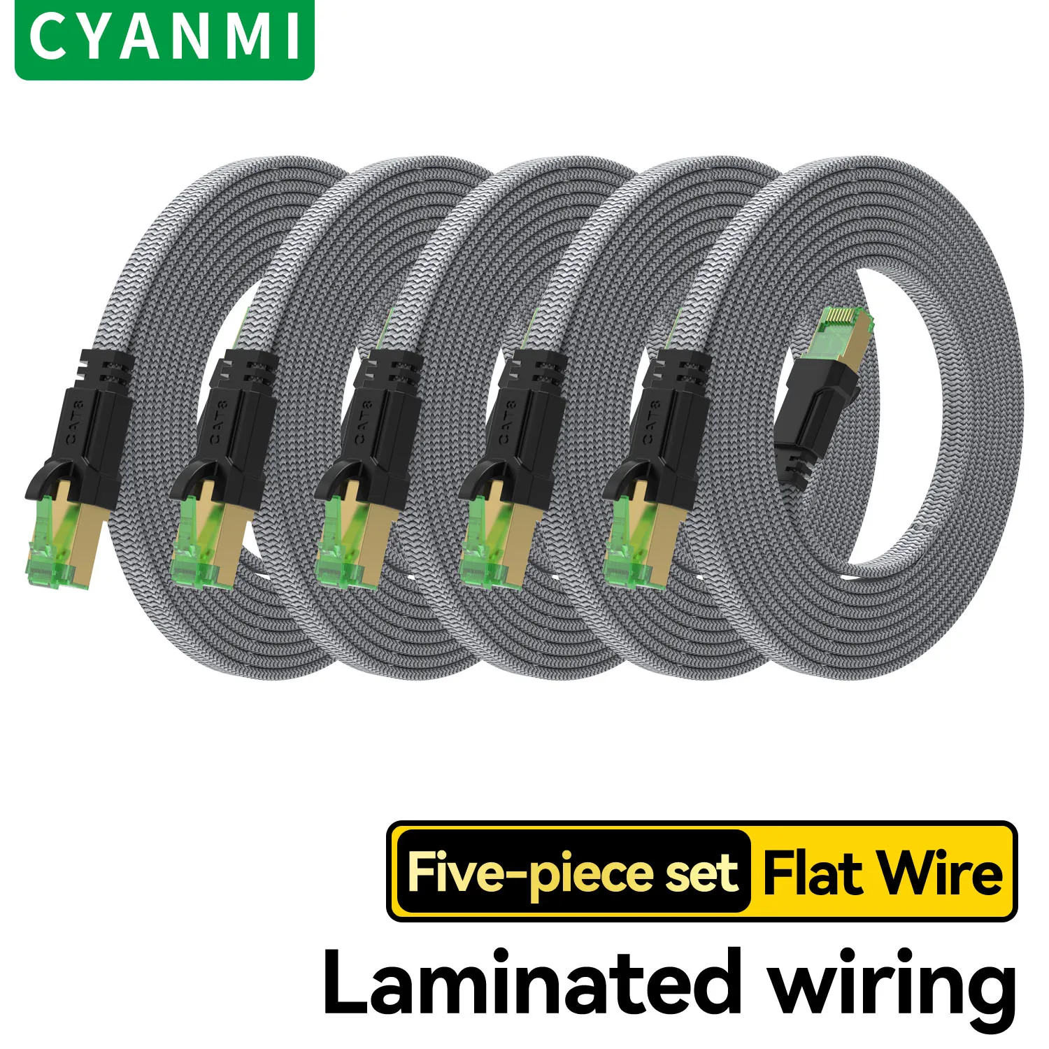 Premium Cat 8 Ethernet Cable Bundle - Ultra-Fast 40Gbps 2000MHz Internet LAN Cord