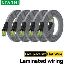 Premium Cat 8 Ethernet Cable Bundle - Ultra - Fast 40Gbps 2000MHz Internet LAN Cord - 0.2m (CAT8 - 40Gbps - 5Pack)