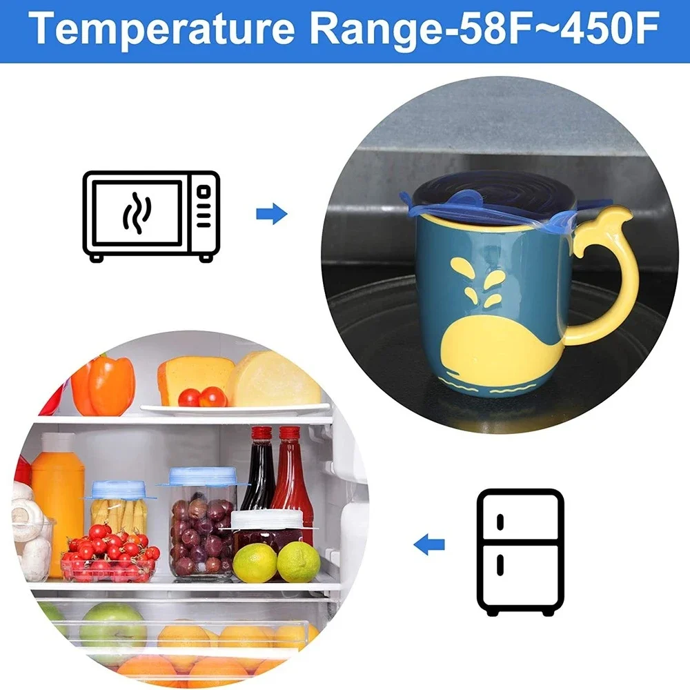 Pack of 20 Silicone Stretch Jar Lid for Food Storage