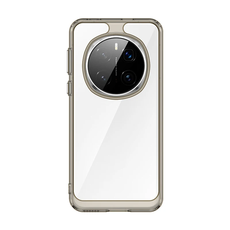 Clear Hard Back + Soft TPU Bumper Case with Camera Lens Protection - Transparent Cover
