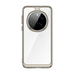 Clear Hard Back + Soft TPU Bumper Case with Camera Lens Protection - Transparent Cover for Honor Magic 7 (Grey)
