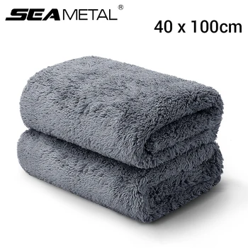 SEAMETAL 40X100CM Car Wash Towel Coral Velvet Microfiber 1