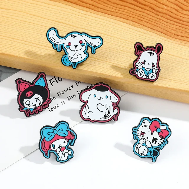 Sanrio Halloween Hello Kitty Kuromi Funny and Shabby Lapel Pins for  Backpacks Brooches for Women Enamel Pin Gift Fashion Jewelry - AliExpress