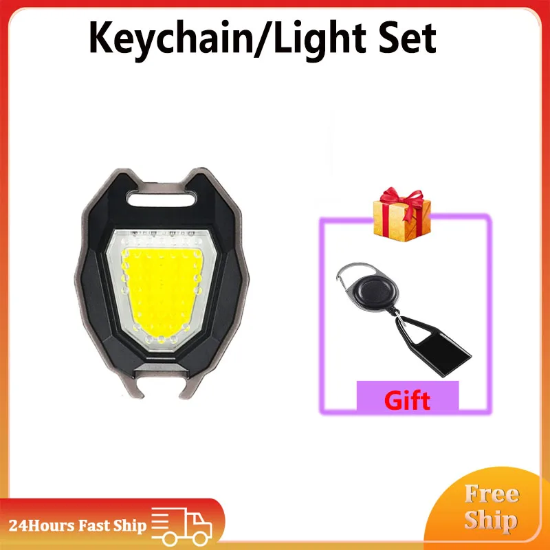 

2023 Multifunctional Mini Keychain Light Highlight COB Work Light Portable USB Repair Light Emergency Outdoor Camping Light