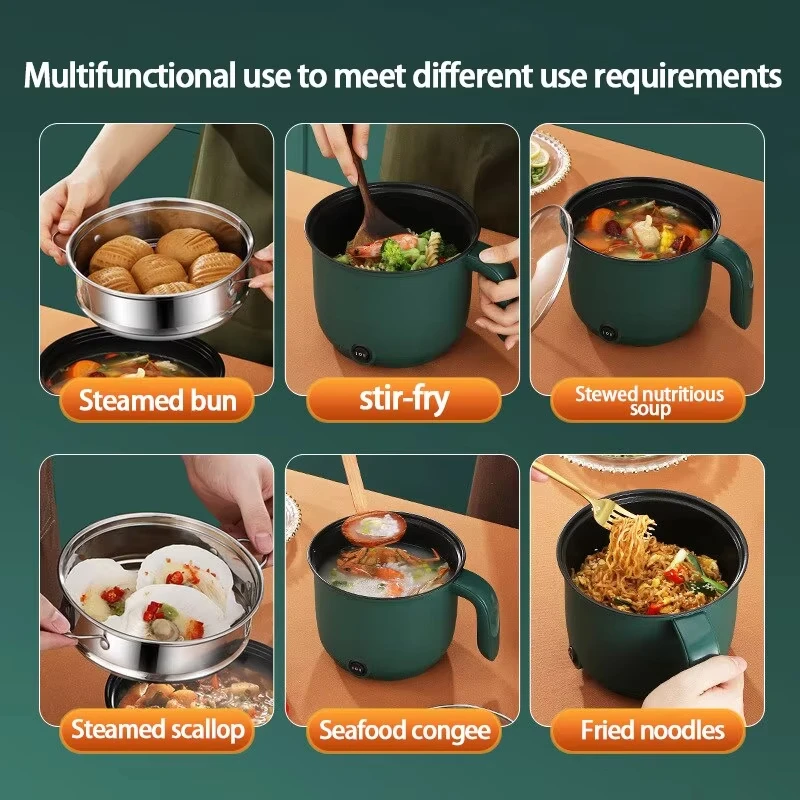 Rice Cooker 1.5L Mini Home Cooking Pot 1-2 People Multifunctional Electric Non Stick Single/Double HotPot steamer HomeAppliances