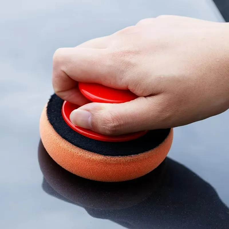 Car Polishing Sponge Car Waxing Polish Wax Foam Sponge Applicator Car Waxing Polishing Sponge Pads Power Handle Auto Detailing Cleaning Tools