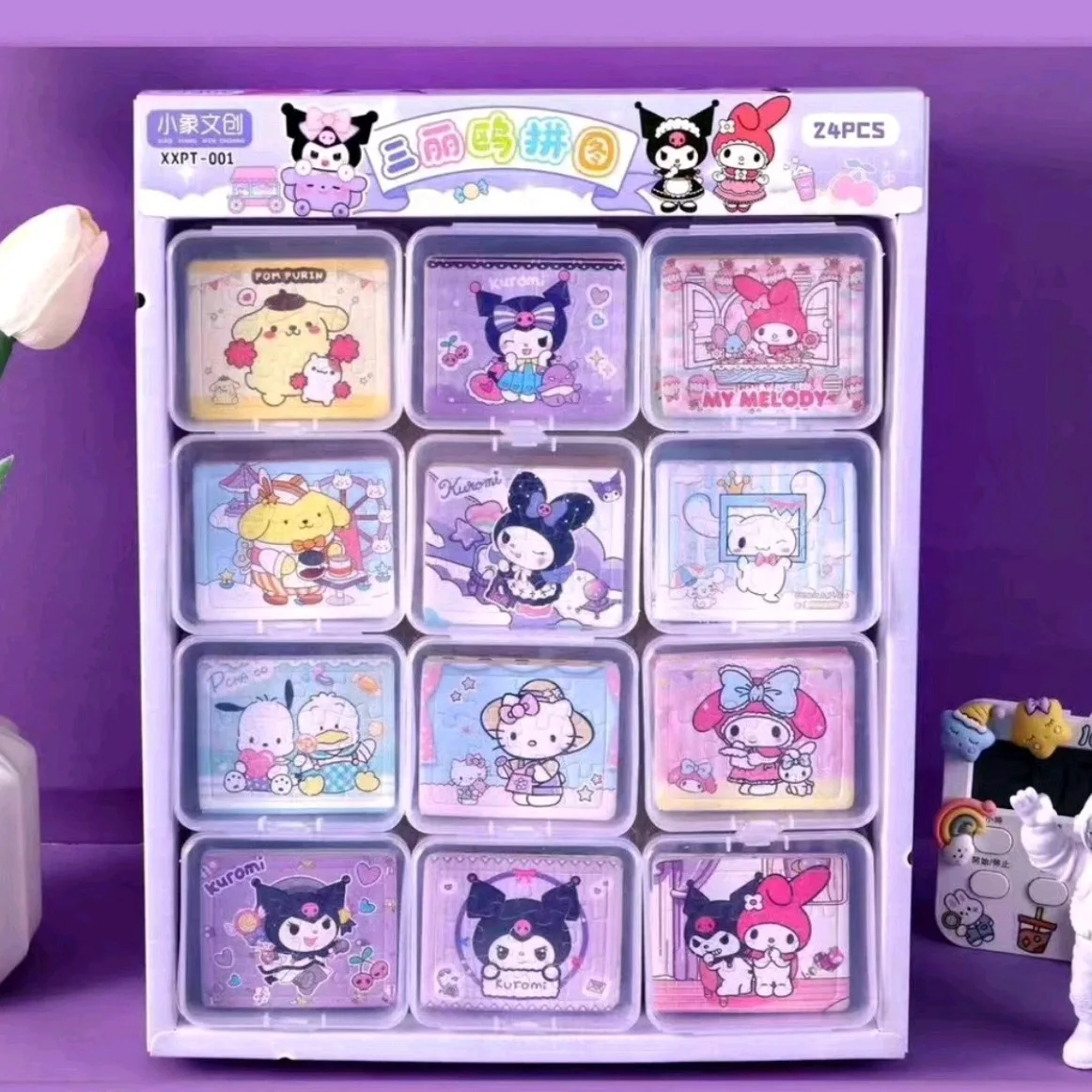 

24 шт., детский бумажный пазл Sanrio