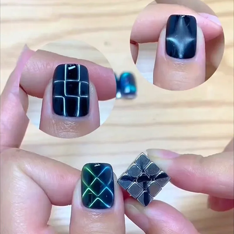 27pcs Cat Eye Magnet Cube for Nails Strong Magnetic Square Stick 9D/5D Cat Eye Gel Polish Line Strip DIY Manicure Design Tool cat eye nail tool magnetic nail art tools magnetic nail tools