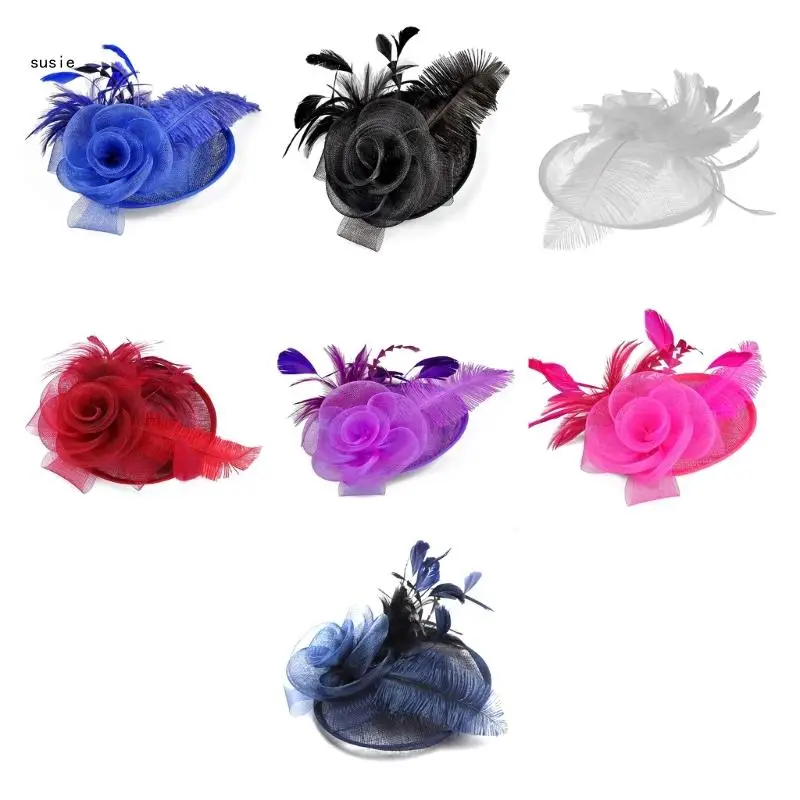 

X7YA Ladies Hair Clip Yarn Top Hat Hair Pin for Halloween Braids Ponytail