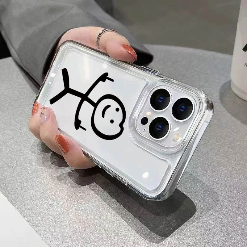 Soft Clear Phone Case with Cute Matchman Design