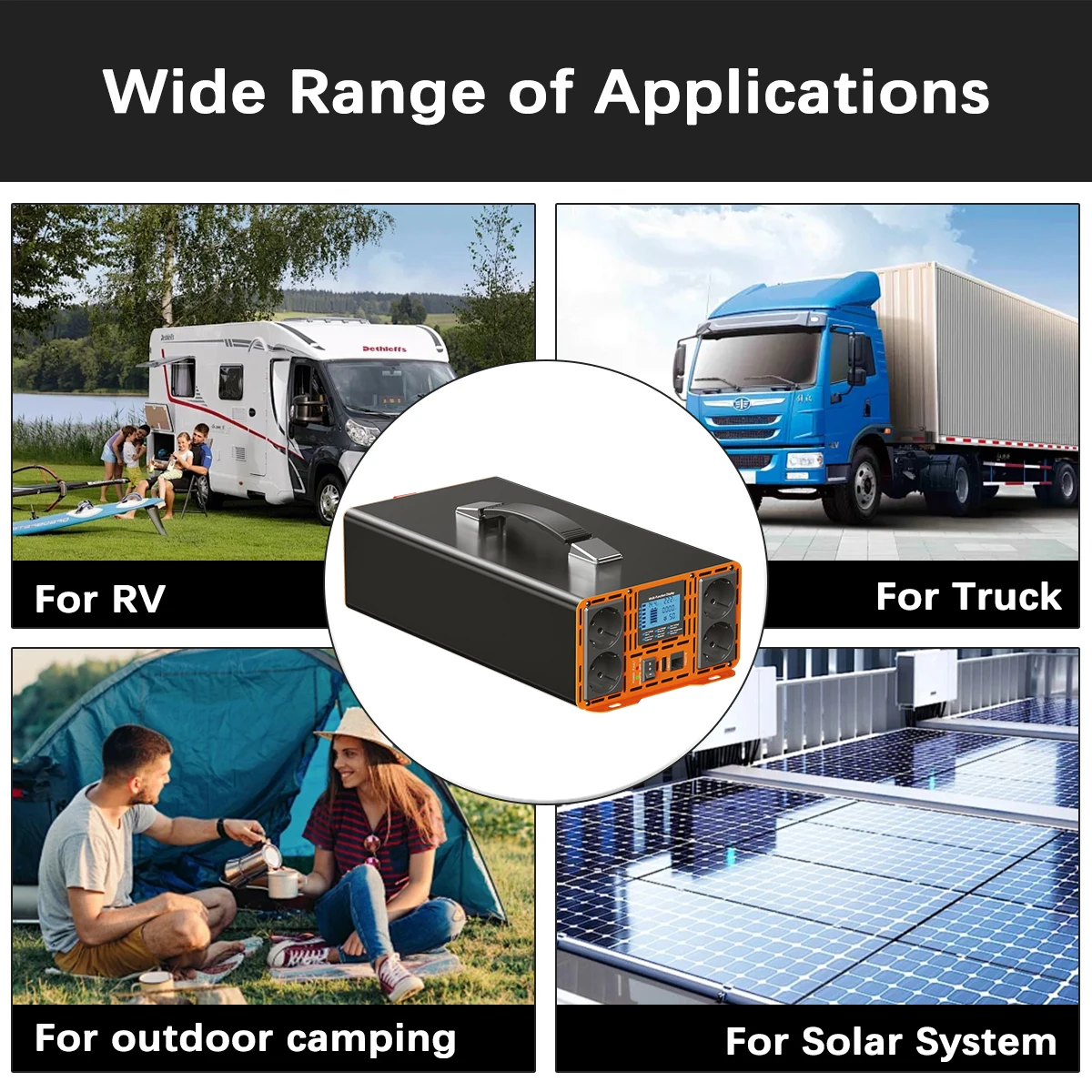 순수 사인파 인버터 12V/24V에서 220V로 변환 3000W/4000W/5000W RV 카라반 태양광 가정용 ? CE 인증