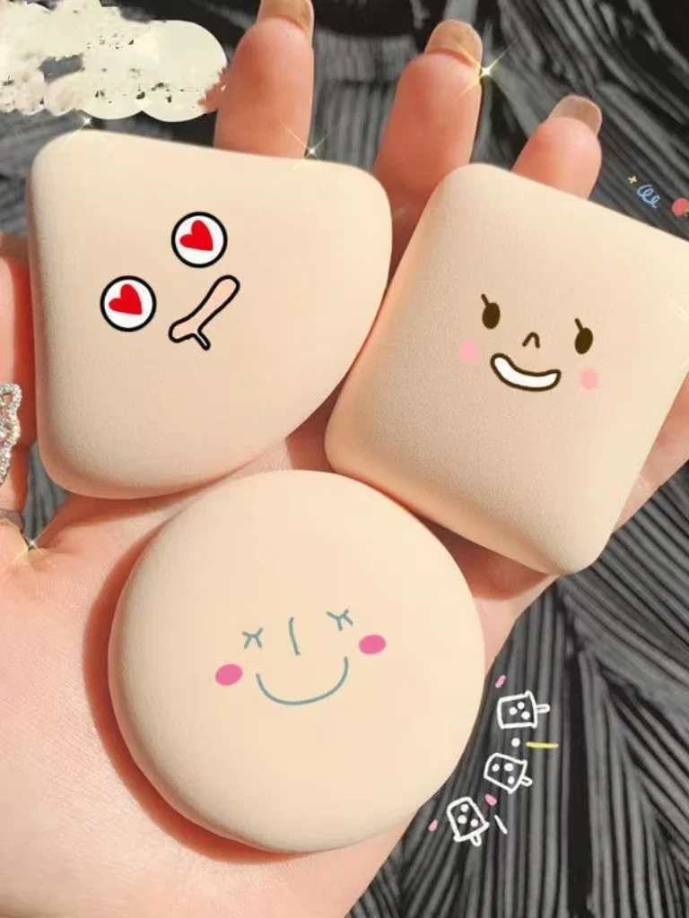 5pcs Round Square Triangle Shape Makeup Sponge Puff Dry Wet Dual-use Soft Cotton Candy Air Cushion Foundation Powder Puff