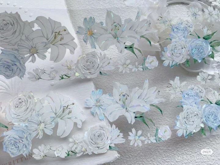 

1 петля элегантная белая Лилия Цветок Блестящая лента для домашних животных