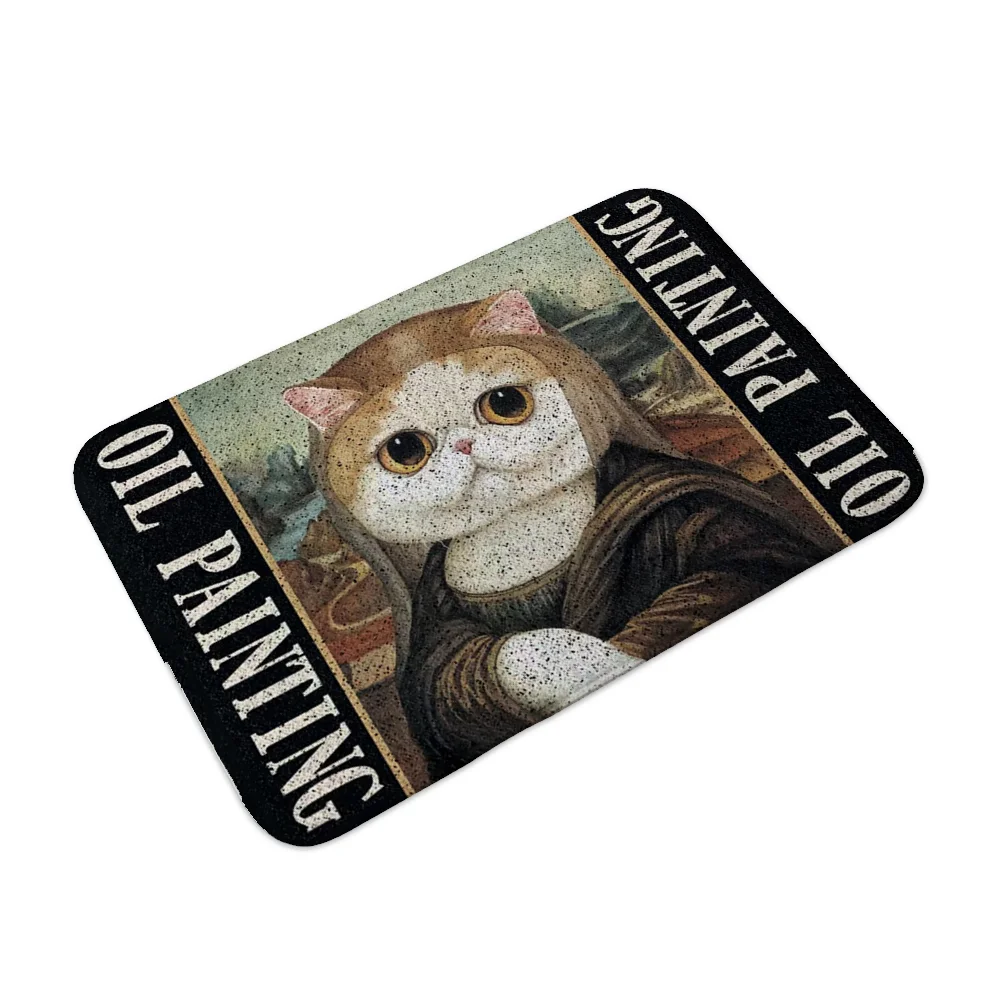 World Famous Painting Cat Modern Home Decoration Accessories Outdoor Doormat Entrance Door Mat Entrance Out Home Decor Items 4