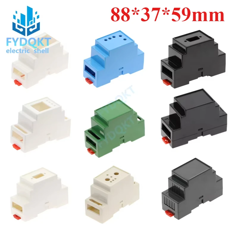 DIN Rail PLC Junction Box ABS Plastic Electronics Box Project Case 88x37x59mm 35-Rail Mounting Instrument Housing 1PC For Electronic Enclosure Case Electrical Box Electrical Distribution Box
