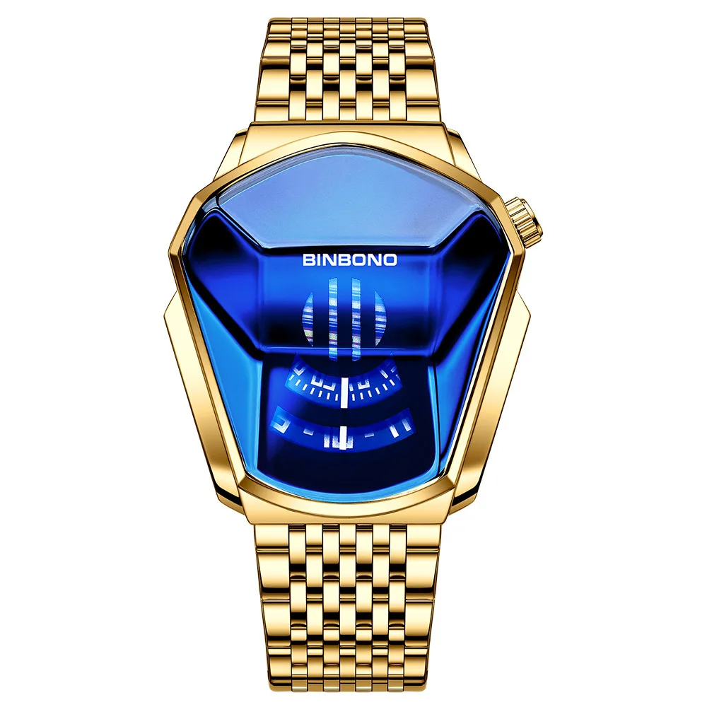 Binbond 01 Top Fashion Men Watch, Large watch style, motorcycle concept, business Style, Waterproof watch,black technology