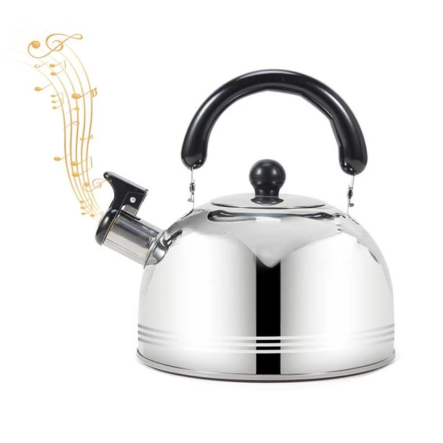 Stainless Steel Whistling Tea Kettle For Hotel, Flat Bottom, Suitable For  Gas Stove And Induction Cooker, Household Water Kettle