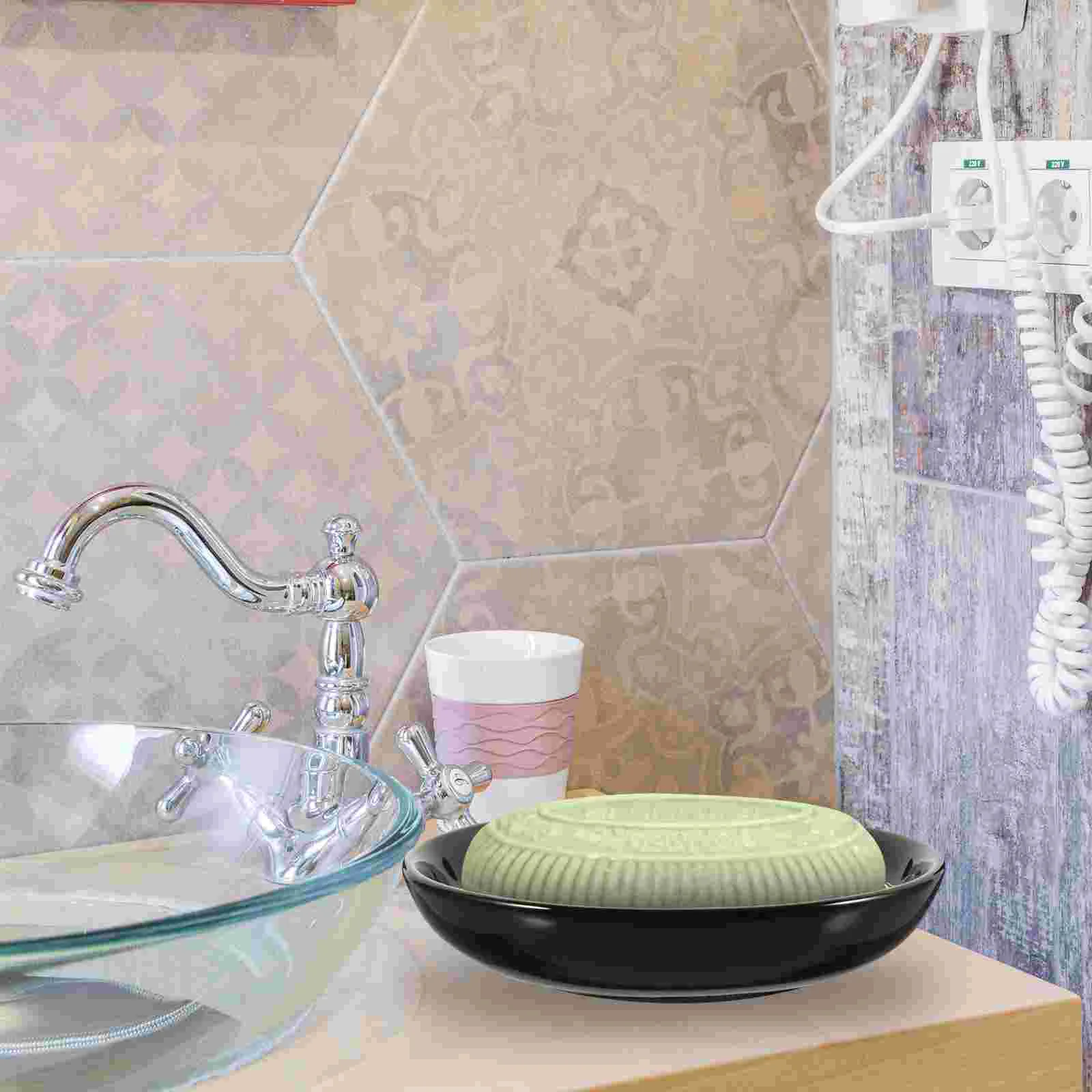 

Tray Nordic Ins Bronzing Marble Oval Ceramic Soap Dish Storage Black Decor Ceramics Toilet Holder