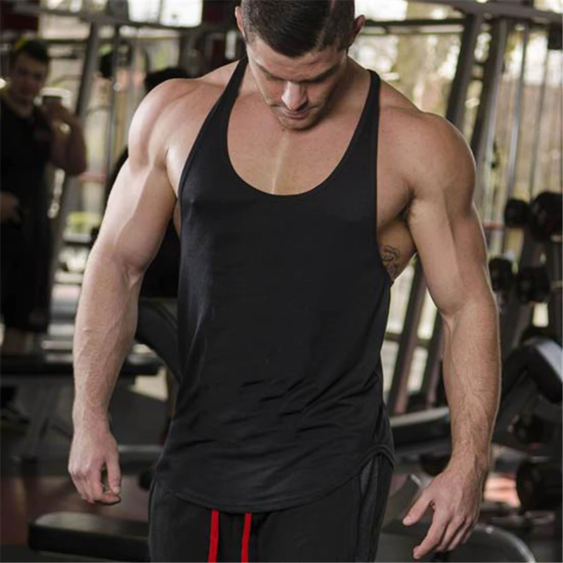 

Brand Solid Clothing Bodybuilding Tank Top Mens Sleeveless Shirts Fitness Men Singlets Blank Cotton Workout Stringer Gyms Vest