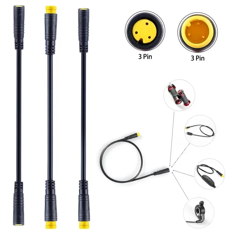 

Bafang Eight-way Center Motor Brake Handle Finger Turn Handle Adapter 3-pin Waterproof Head 3-pin Extension Line