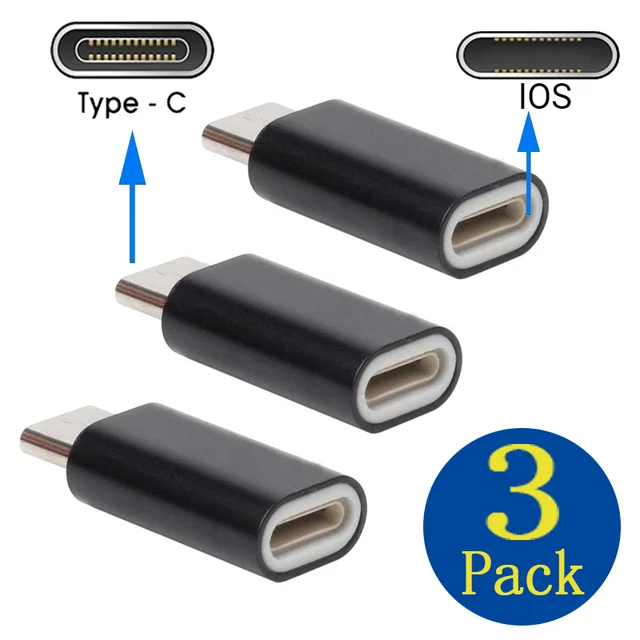 Adaptateur USB vers USB C 3-Pack,Type C Femelle USB A Mâle Convertisseur  Chargeur pour